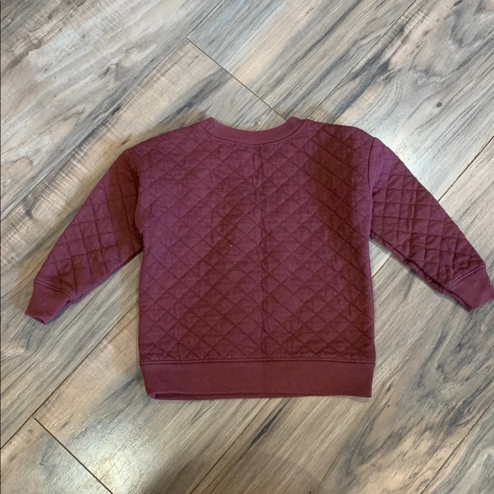 Kid's Unisex Garanimals Burgundy Quilted Christmas Tree Cotton Sweatshirt 18M - Picture 3 of 6